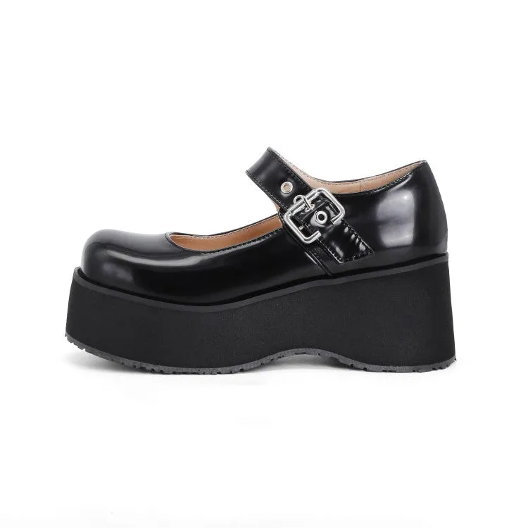 Women's Mary Jane Platform Wedge Heels Shoes