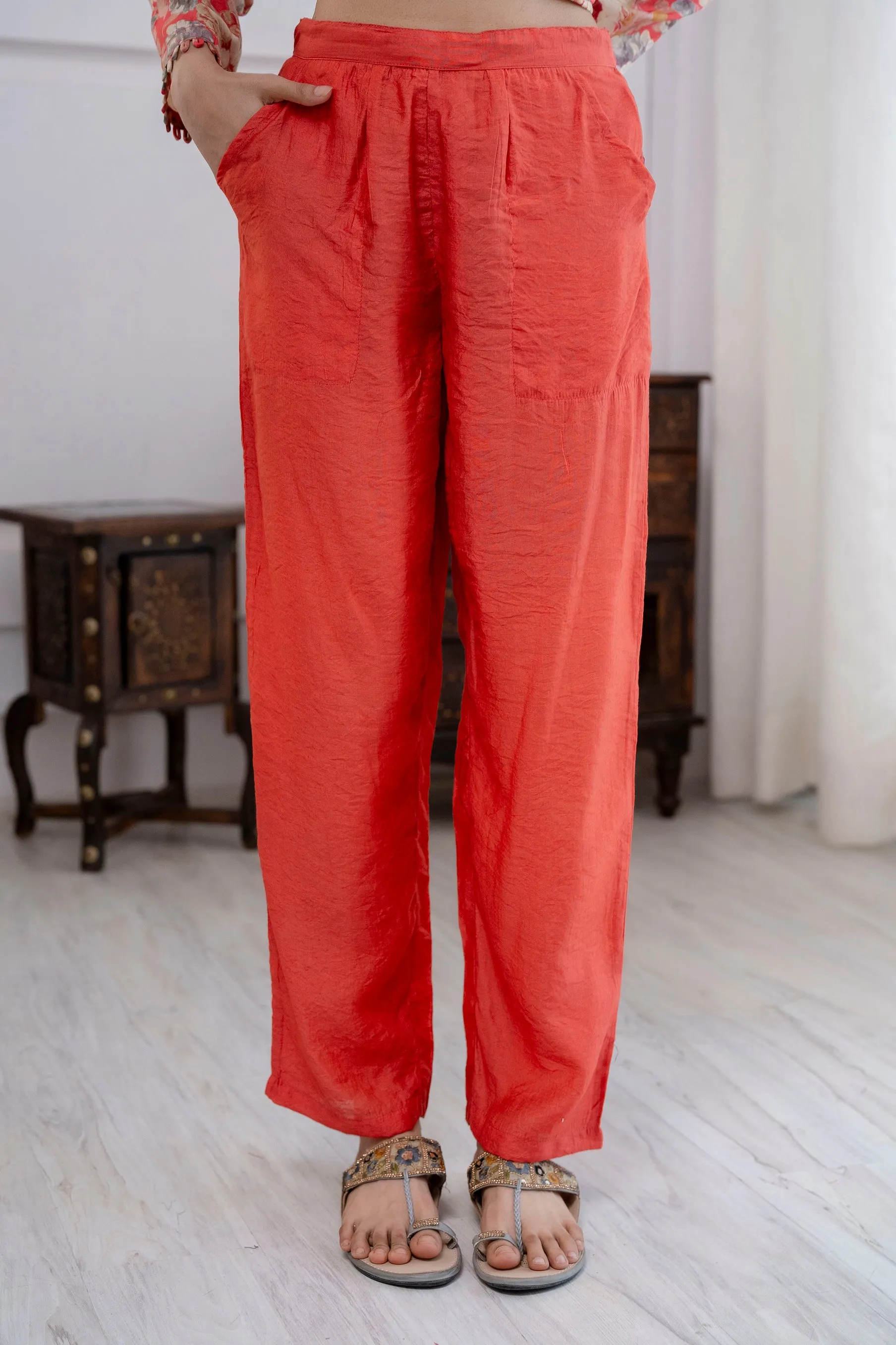 Women's Pink Straight Kurta Pant and Dupatta Set