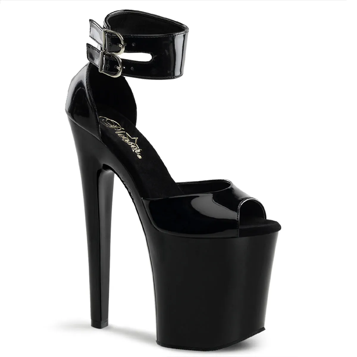 XTREME-875 8 Inch Black Patent Exotic Dancer Shoes